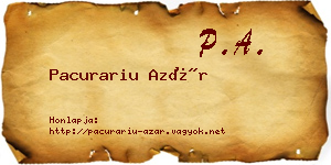 Pacurariu Azár névjegykártya
